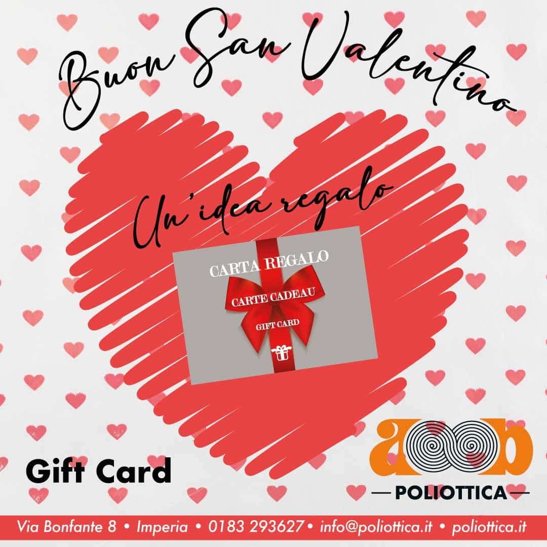 Gift Card Carta Regalo Ottica Poliottica Optometristi Imperia Oneglia Shop Negozio Occhiali Vista Sole LentiaContatto Ipovisione