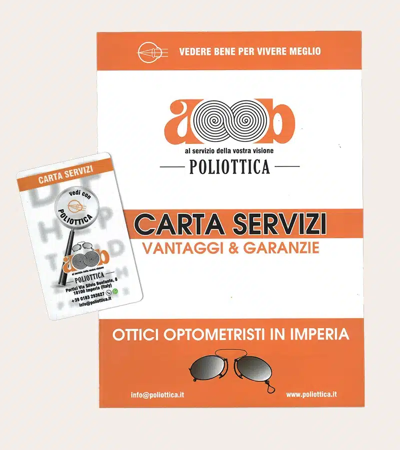 Carta Servizi 1 sfondo f3eee8 Ottica Poliottica Optometristi Imperia Oneglia Shop Negozio Occhiali Vista Sole Lenti a Contatto Ipovisione 800x900