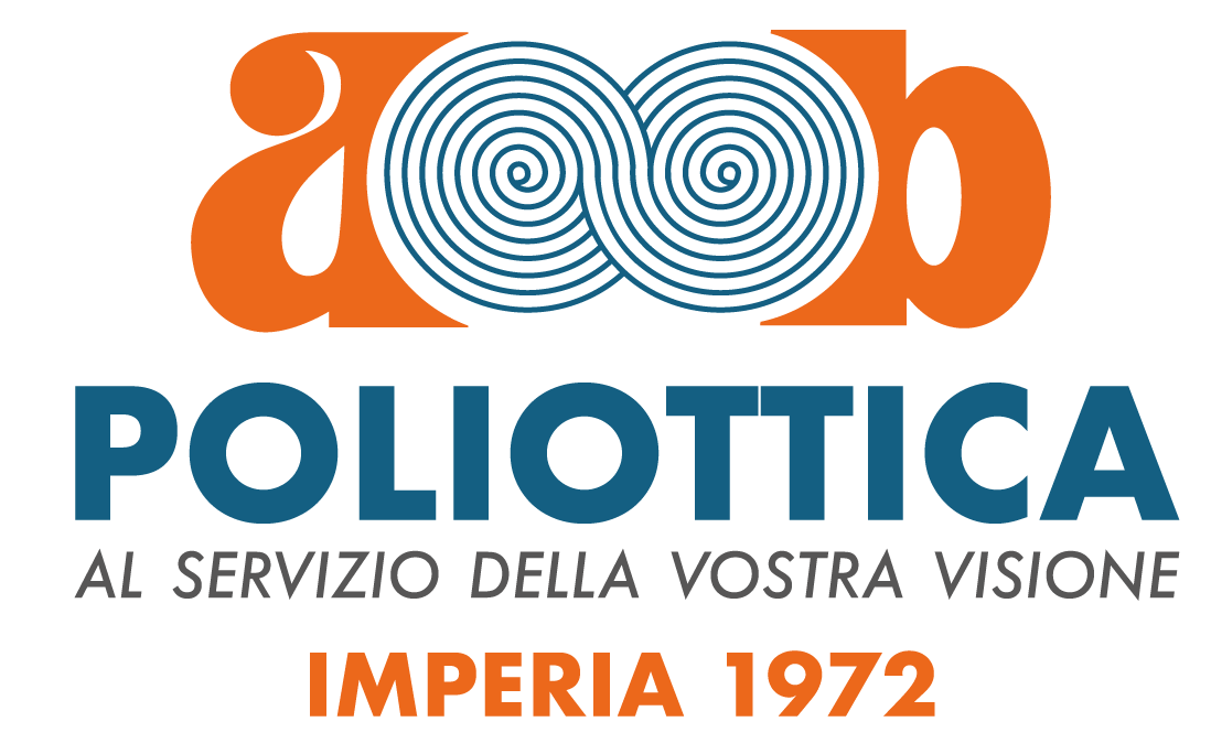 Logo 2024 per footer sito senza sfondo da Ottica Poliottica Optometristi Imperia Oneglia Shop Negozio Occhiali Vista Sole Lenti a Contatto Ipovisione 1098x684
