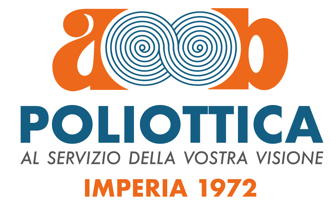 Logo 2024 per footer sito senza sfondo da Ottica Poliottica Optometristi Imperia Oneglia Shop Negozio Occhiali Vista Sole Lenti a Contatto Ipovisione 1098x684